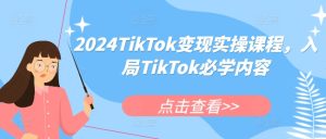 2024TikTok变现实操课程,入局TikTok必学内容-学习笔记资源库