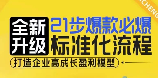 21步爆款必爆标准化流程，全新升级，打造企业高成长盈利模型-学习笔记资源库