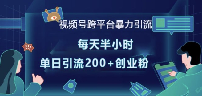 视频号跨平台暴力引流，每天半小时，单日引流200+精准创业粉-学习笔记资源库