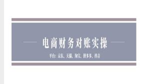 电商财务对账实操-京东天猫淘宝拼多多抖音电商财务对账-学习笔记资源库