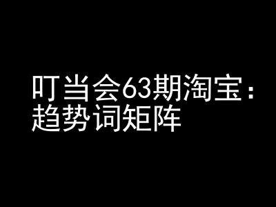 《淘宝天猫打爆班》原创高阶技术第63期，趋势词矩阵技术和玩法-学习笔记资源库