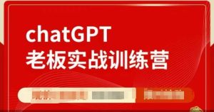 ChatGPT老板实战训练营,用GPT带飞,一人顶一个团队-学习笔记资源库