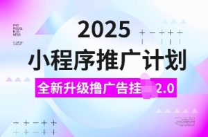 2025小程序推广计划,全新升级撸广告挂JI2.0玩法,日入多张,小白可做【揭秘】-学习笔记资源库