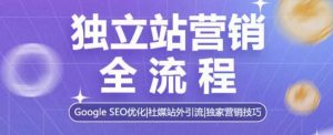 独立站营销全流程，Google SEO优化，社媒站外引流，独家营销技巧-学习笔记资源库