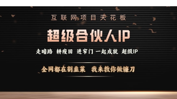 互联网项目天花板，超级合伙人IP，全网都在割韭菜，我来教你做镰刀【仅揭秘】-学习笔记资源库