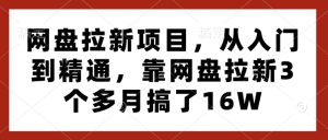 网盘拉新项目，从入门到精通，靠网盘拉新3个多月搞了16W-学习笔记资源库