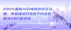 2025最新AI闪电做外贸实战课，外贸建站开发客户内容营销从0到3做外贸-学习笔记资源库