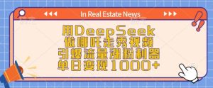 用DeepSeek做哪吒走秀视频,引爆流量涨粉利器,单日变现1k-学习笔记资源库