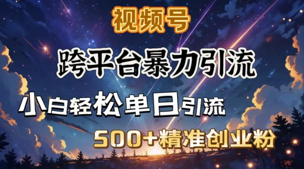 跨平台暴力引流，私域完美闭环，日引500+精准创业粉-学习笔记资源库