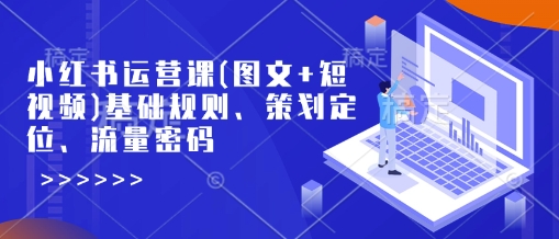 小红书运营课(图文+短视频)基础规则、策划定位、流量密码-学习笔记资源库