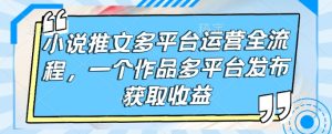 小说推文多平台运营全流程,一个作品多平台发布获取收益-学习笔记资源库