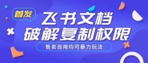 首发飞书文档破解复制权限,售卖自用均可暴力玩法-学习笔记资源库