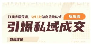 引爆私域成交力系统课,打通底层逻辑,5步3力做高质量私域-学习笔记资源库