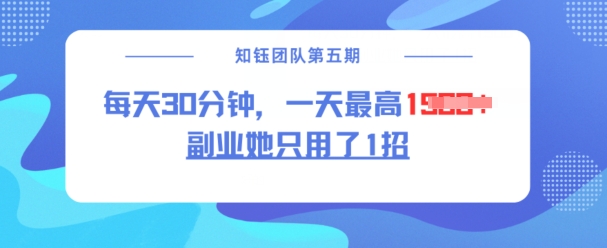 副业她只用了1招，每天30分钟，无脑二创，一天最高1.5k-学习笔记资源库