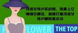 顶流女性IP实战班,流量上亿情绪引爆法,深度打磨顶流女性IP硬核基本功-学习笔记资源库