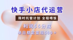 快手小店代运营3.0,模式新升级,收益55分,稳定单日5张【揭秘】-学习笔记资源库