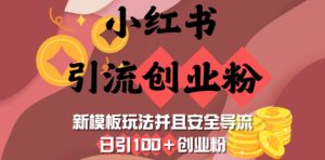 小红书引流创业粉,新模板玩法并且安全导流,日引100+创业粉-学习笔记资源库