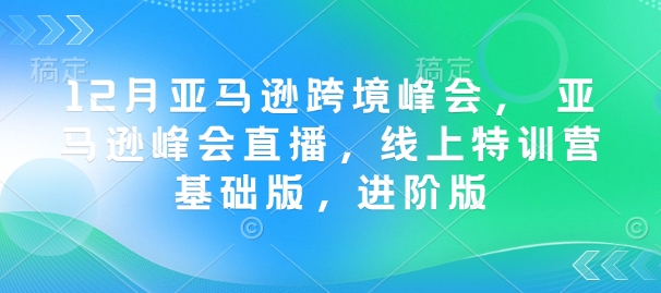 12月亚马逊跨境峰会， 亚马逊峰会直播，线上特训营基础版，进阶版-学习笔记资源库