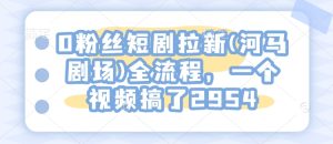 0粉丝短剧拉新(河马剧场)全流程，一个视频搞了2954-学习笔记资源库