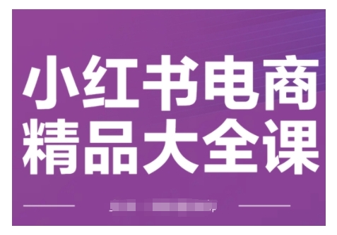 小红书电商精品大全课，快速掌握小红书运营技巧，实现精准引流与爆单目标，轻松玩转小红书电商-学习笔记资源库