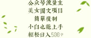 流量主长期收益项目,美女图片简单复制,小白也能上手,轻松日入5张-学习笔记资源库