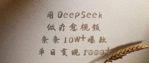 用DeepSeek做疗愈视频,条条10W+爆款,单日变现多张-学习笔记资源库