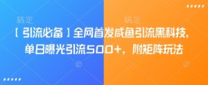 【引流必备】全网首发咸鱼引流黑科技,单日曝光引流500+,附矩阵玩法【揭秘】-学习笔记资源库