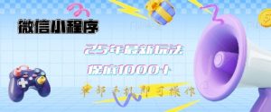 微信小程序25年最新教学保底日入1k+,最新玩法,单部手机即可操作,做就有收益【揭秘】-学习笔记资源库