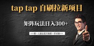 taptap拉新自刷项目,一个新用户14元,矩阵玩法日入300+-学习笔记资源库