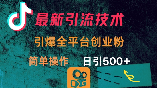 最新引流方法，引爆全平台的一个创业粉，简单操作日引300+-学习笔记资源库