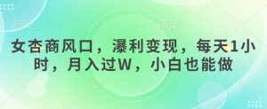 女杏商风口,瀑利变现,每天1小时,月入过W,小白也能做-学习笔记资源库