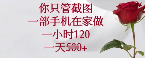 你只管截图，一部手机在家做，一小时120.一天5张【揭秘】-学习笔记资源库