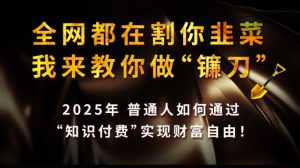 全网都在割你韭菜,我来教你做镰刀,2025普通人如何通过知识付费,实现财F自由【揭秘】-学习笔记资源库