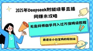 2025年Deepseek附能绿幕直播间挣米攻略无需拜师自学月入过W保姆级教程,最适合小白宝妈的轻创业-学习笔记资源库