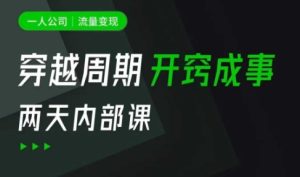 一人公司:流量变现课,一人公司的方法模型拆解, 拆解富人思维,流量思维,小老板思维等-学习笔记资源库