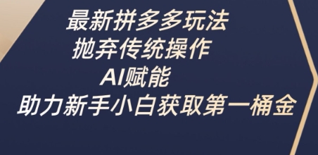 最新拼多多玩法，抛弃传统操作，AI赋能，助力新手小白获取第一桶金-学习笔记资源库