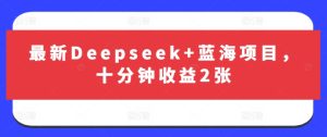 最新Deepseek+蓝海项目,十分钟收益2张-学习笔记资源库