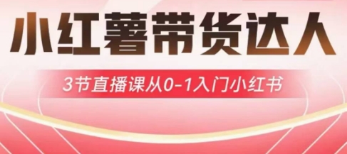 小红薯达人带货启航计划，3节直播课从0-1入门小红书-学习笔记资源库