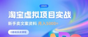 淘宝虚拟项目垂直玩法,新手卖文案资料,月入5k+-学习笔记资源库