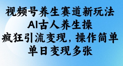 视频号养生赛道新玩法，AI古人养生操，疯狂引流变现，操作简单，单日变现多张-学习笔记资源库