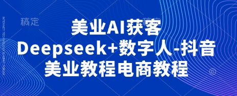 美业AI获客Deepseek+数字人-抖音美业教程电商教程-学习笔记资源库