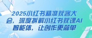 2025小红书精准获客大会,深度拆解小红书获课AI智能体,让创作更简单-学习笔记资源库
