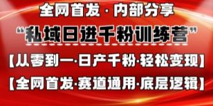 私域日进千粉训练营,全网首发,从0开始带你做好私域,适用于任何赛道,让日产千粉不再是梦-学习笔记资源库