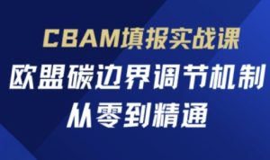CBAM填报实战课,欧盟碳边界调节机制,从零到精通-学习笔记资源库