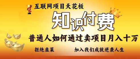 互联网项目天花板，知付付费项目，普通人如何通过卖项目月入十个，拒绝韭菜【揭秘】-学习笔记资源库