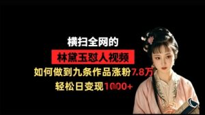 横扫全网的林黛玉怼人视频,如何做到九条作品涨粉7.8万,轻松日变现1k-学习笔记资源库