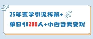 25年国学引流拆解+单日引200人+小白当天就能变现-学习笔记资源库