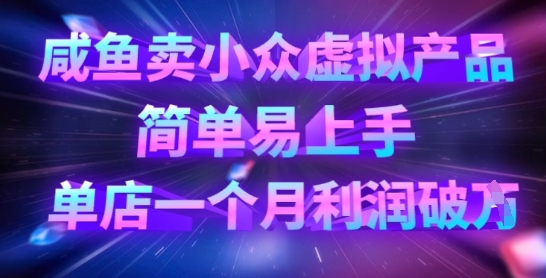 咸鱼卖小众虚拟产品，简单易上手，单店一个月利润破W-学习笔记资源库