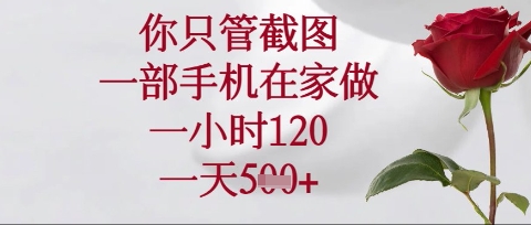 你只管截图，一部手机在家操作，一小时120.一天5张【揭秘】-学习笔记资源库