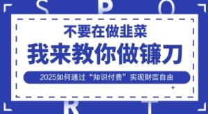 韭菜生涯终结者,我来教你做镰刀,2025如何通过“知识付费”实现财F自由【揭秘】-学习笔记资源库
